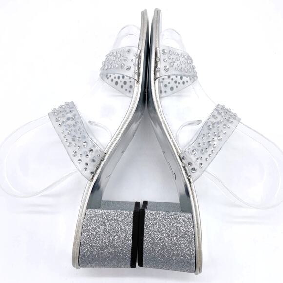 Giuseppe Zanotti Womens Size 38.5 Crystal-Embellished PVC Mules Sandals Silver - Picture 7 of 11